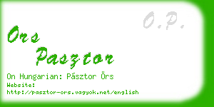 ors pasztor business card