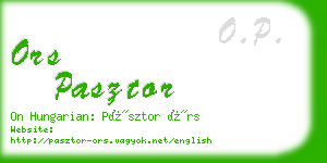 ors pasztor business card
